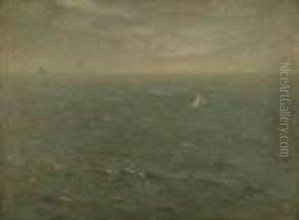 Sea With Sailboat - view 1