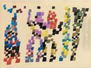 Taches Quadrangulaires Evoquant Un Group De Personnages by Sophie Taeuber-Arp