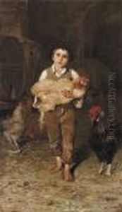 Bambino Con Galline by Raffaele Tafuri