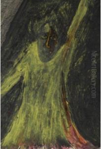 Untitled (figure In Yellow) by Rabindranath Tagore