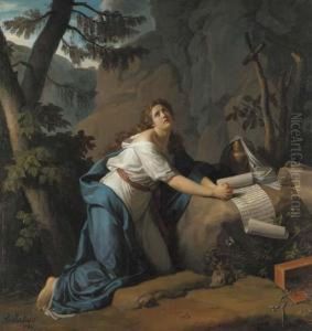 Saint Mary Magdalene In The Desert by Jean-Joseph Taillasson