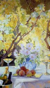 Bodegon el el Jardin by Pons Arnau Francisco