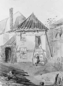 Barracks at Fort Pitt (from Cropsey Album) by John M. Falconer