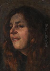 Ritratto Di Giovanetta Dai Capelli Rossi by Cesare Tallone