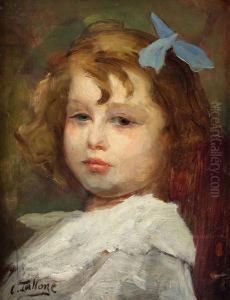 Volto Di Bambina by Cesare Tallone