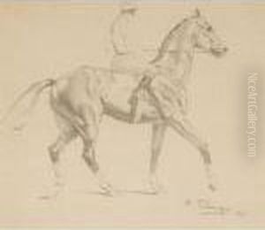 Racehorse With Jockey Up