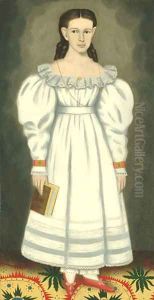 Girl of the Bangs Phelps Family 1848 by Erastus Salisbury Field