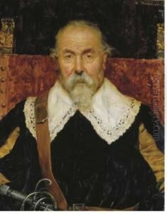 Portrait Of A Gentleman, Seated, With A Lace Collar And Asword