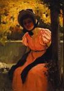 Figura En El Jardin by Jose Maria Tamburini Y Dalmau