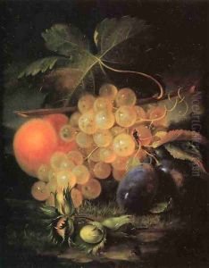 Still Life with Plum and Peach by George Forster