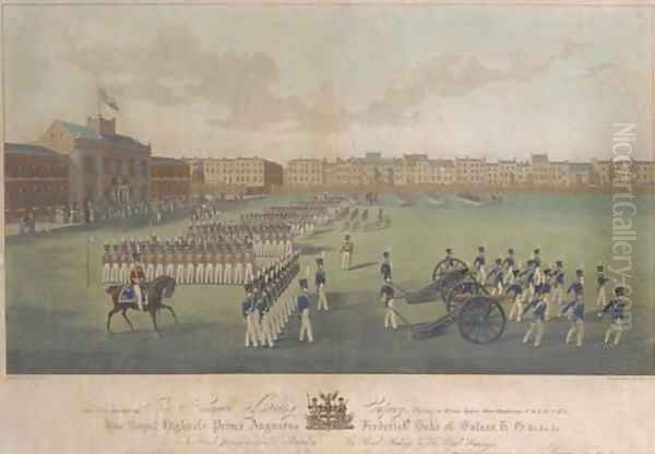The Honorable Artillery Company assembled for ball practice at Childs Hill, Hampstead - view 1