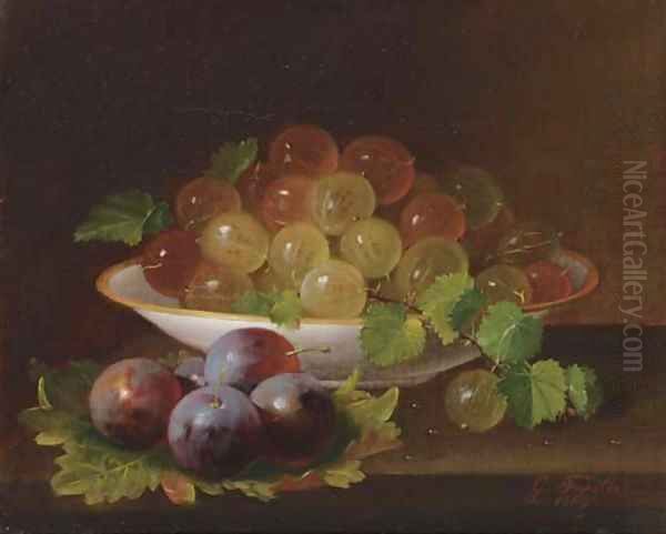 Plums and Gooseberries - view 1