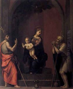 Virgin and Child with Sts John the Baptist and Job 1516 by Francesco Franciabigio