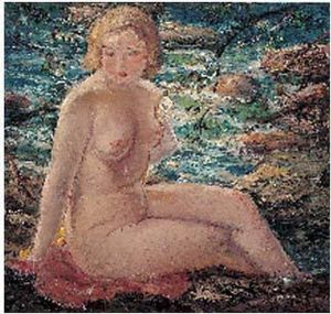 Baigneuse Au Bord De L'eau by Yasushi Tanaka