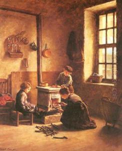 Lighting the Stove by Edouard Frere
