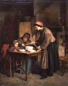 Cottage Interior by Edouard Frere