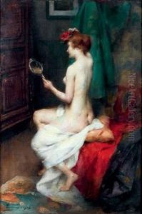 Femme Nue Se Coiffant Femme Nue Se Coiffant