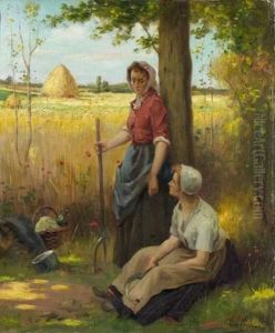 Le Repos Des Faneuses by Henri Adriene Tanoux