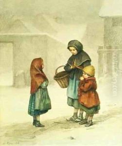 Conversation in the Snow by Edouard Frere