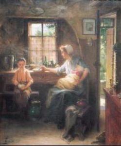 Scene Familiale De Famille by Henri Adriene Tanoux