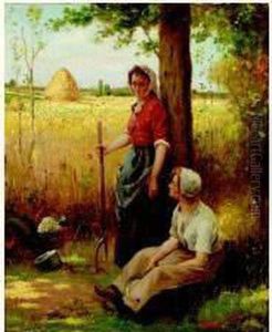 Le Repos Apres Les Foins, Circa 1907 by Henri Adriene Tanoux