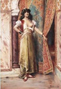 < L'entree Du Harem >. by Henri Adriene Tanoux