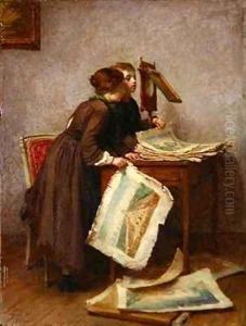 Children Looking at Prints by Edouard Frere