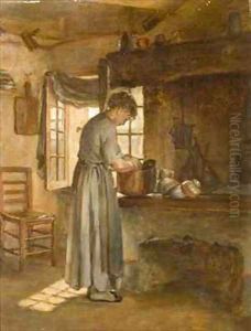 Cottage Interior 2 by Edouard Frere