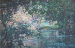 "eclaircie Ensoleillee Sur L'etang" by Leon Louis Antoine Tanzi