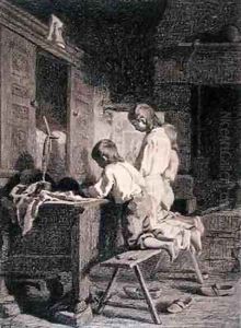 Interior with Three Boys Kneeling Interior with Three Boys Kneeling