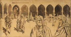 Escena En Zoco Arabe by Jose Tapiro