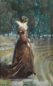 A Lady In An Ancient Theatre by Jose Tapiro Y Baro