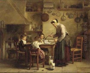 Feeding the children by Edouard Frere