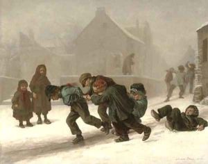 Fun in the snow by Edouard Frere