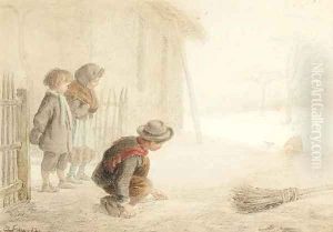 The young hunters by Edouard Frere