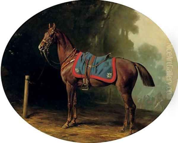 A military horse - view 1