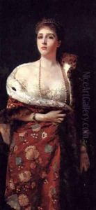 Portrait Of A Lady by Michetti Francesco Paolo