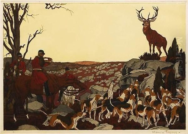 "hallali Du Cerf Dans Les Rochers". - view 1