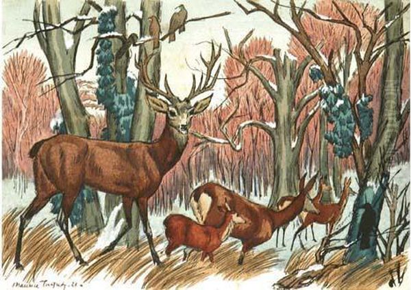 "la Harde De Cerfs En Foret". - view 1