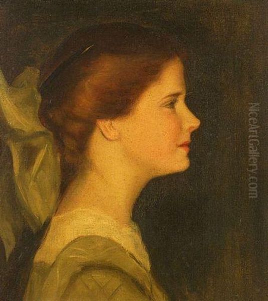 Portrait Of A Young Girl In Profile - view 1