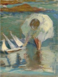 Study Of Girl With Sailboat by Edmund Charles Tarbell