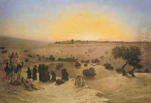 Pilgrims Worshipping outside Jerusalem