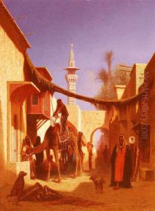 Street In Damascus and Street In Cairo: A Pair of Painting (Pic 2) by Charles Theodore Frere