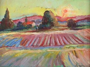 Sunrise Over Furrowed Fields by Nikolai Aleksandrovich Tarkhov