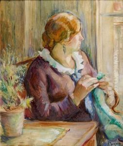 Femme A La Couture by Nikolai Aleksandrovich Tarkhov