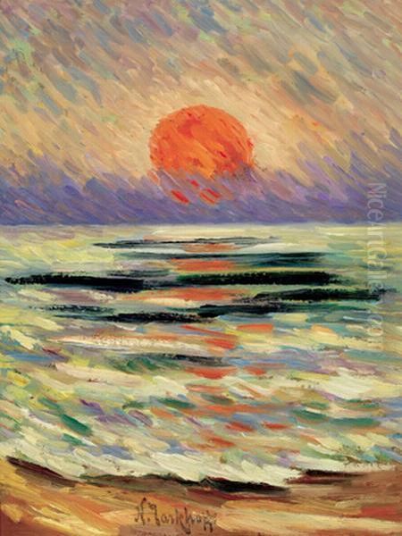 La Plage De L'atlantique Au Soleil Couchant - view 1
