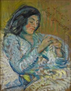 Maternite En Bleu by Nikolai Aleksandrovich Tarkhov