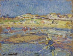 On The Beach, Soulac Sur Mer by Nikolai Aleksandrovich Tarkhov