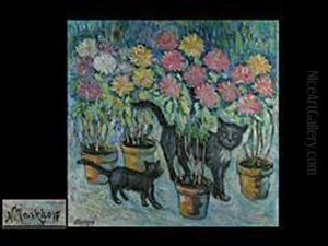 Katzen Und Blumen by Nikolai Aleksandrovich Tarkhov