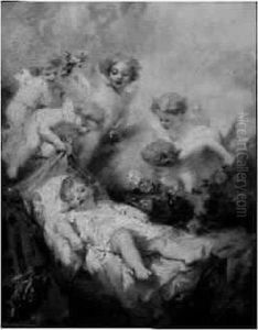 Amour Endormi Et Putti